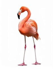 Obraz premium フラミンゴ（Flamingo on white background） 