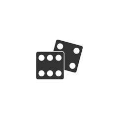 Dice flat design icon isolated on transparent background