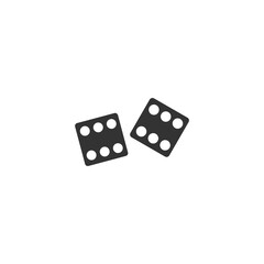 Dice flat design icon isolated on transparent background