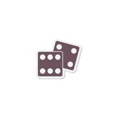 Dice flat design icon isolated on transparent background