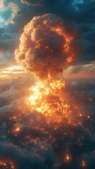 Fototapeta premium atomic bomb explosion. Ultra Photorealistic. High quality. High definition.