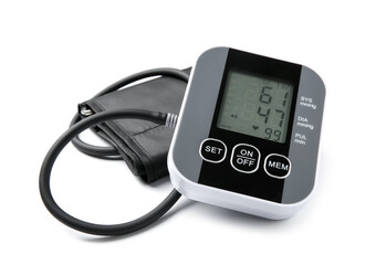 Blood pressure measuring device isolated on white