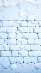 Fototapeta premium Large wall of snow isolated isolated with white highlights, png