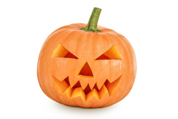 Halloween pumpkin isolated on white background with full depth of field