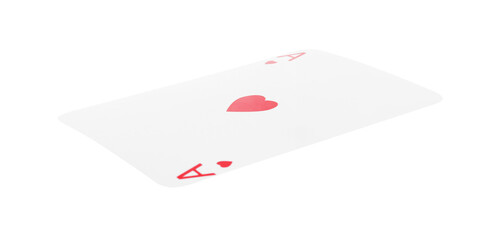 Poker game. One playing card isolated on white