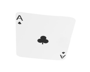 Poker game. One playing card isolated on white