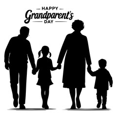 Grandparents Day Silhouette Vector Illustration