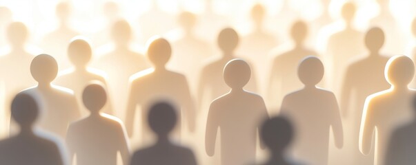 Silhouetted figures in a crowd create a sense of mystery and unity, embodying the essence of anonymity and human connection.