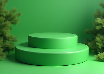 Green podium made of a flexible material is often used for outdoor events and presentations.