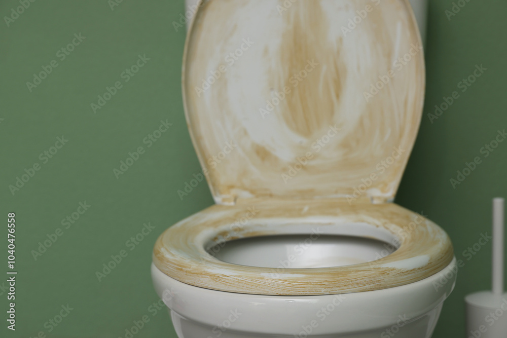 Canvas Prints Toilet with dirty seat in public restroom