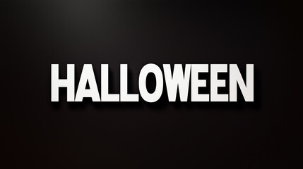 Black and white banner with copy space, featuring the text Halloween
