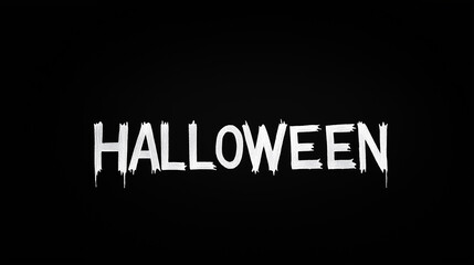 Fototapeta premium Black and white banner with copy space, featuring the text Halloween
