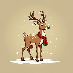 Christmas theme illustration rudolph the red-nosed reindeer	snow