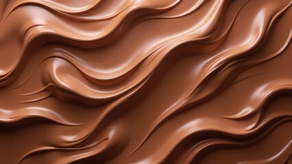 Background of waves of melted chocolate (white, milk, bitter, dark). World Chocolate Day concept