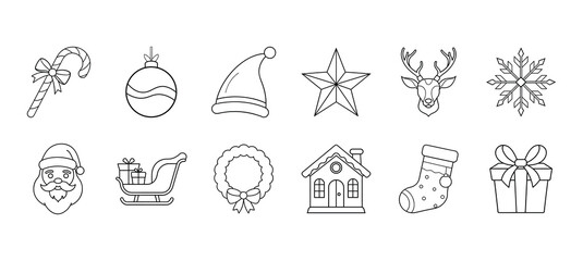 Christmas Icon Pack with Festive Symbols for Holiday Decor and Designs