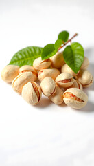 Pistachios isolated on white background isolated with white highlights, png