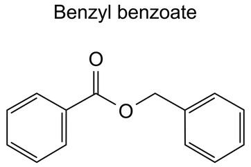 Chemical structure of benzyl benzoate, drug substance