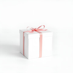 Obraz premium White gift box on White Background , Christmas or New Year