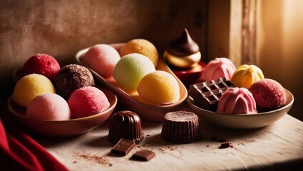 Chocolate and jelly sweets