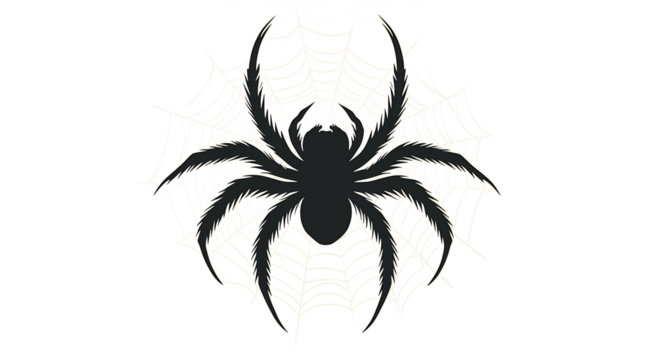 Spider web on transparent background, Ai