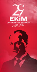 29 ekim Cumhuriyet Bayrami kutlu olsun, Republic Day Turkey. Translation: 29 october Republic Day Turkey and the National Day in Turkey happy holiday. graphic for design elements vector illustration.