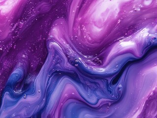 Obraz premium Purple Blue Liquid Painting Close Up