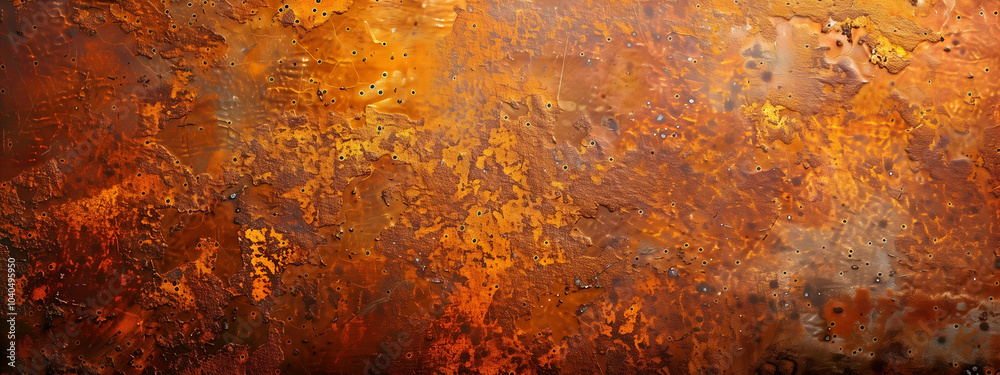 Wall mural grunge rusty orange brown metal corten steel stone background texture banner