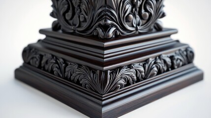 Intricate wooden carvings a close-up of ornate decorative design in dark finish