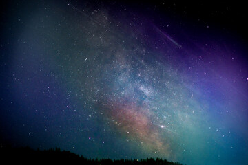 Night sky with stars field and Milky Way
