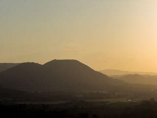 Sunset over the hinterland, Sunshine Coast, Queensland, Australia