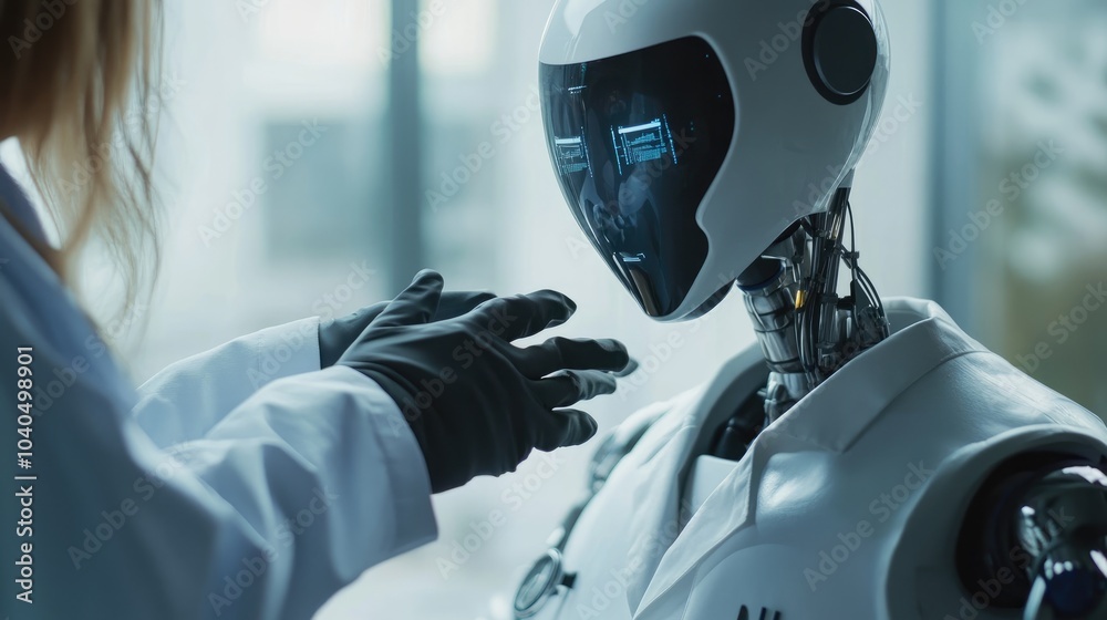 Poster exploring the future of robotics human interactions with advanced ai systems