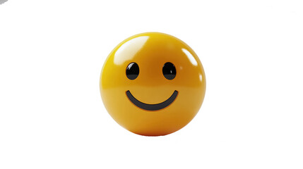 Smiling Yellow Emoji on Transparent Background