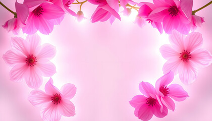 Flower frame png sticker, pink pastel aesthetic design isolated with white highlights, png