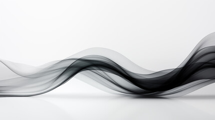 Obraz premium Thin Black Lines Flowing and Intertwining to Create an Abstract Composition of Motion on a Stark White Background