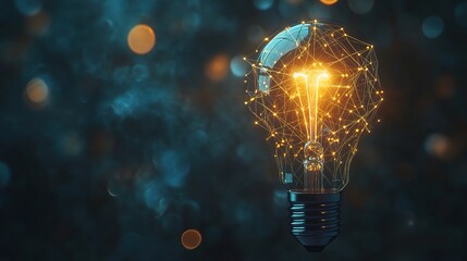 Glowing Lightbulb Concept for Innovative Ideas