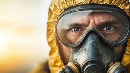 Pest control worker in protective gear spraying insecticide in a residential home, professional pest management services