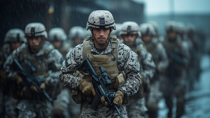 Fototapeta premium A photo depicting group of us navy soldiers