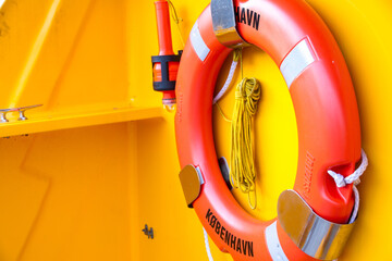 lifebuoy on the boat in Copenhagen