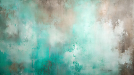 Fototapeta premium Ethereal Abstract Cloudscape in Turquoise and Grey Tones with Dreamy Atmosphere [with copy space]