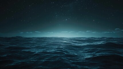 Fototapeta premium Dark blue ocean with stars