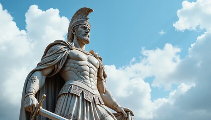 Fototapeta premium Stoic Greek And Roman Statues, Stoics And Stoicism, Philosophy, Motivational And Inspirational Themes With Copy Space