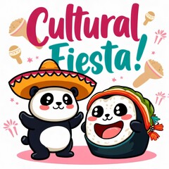 Kawaii Panda Sushi Cultural Fiesta Design