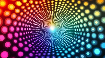 Bright background featuring an abstract arrangement of colorful dots in a vibrant design