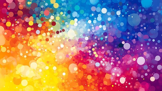 Bright background featuring an abstract arrangement of colorful dots in a vibrant design