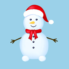 Flat snowman illustration isolated