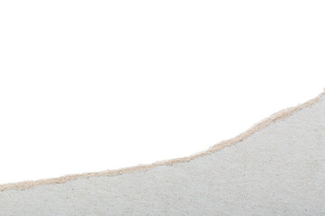 Ripped cardboard paper torn edges isolated on white background