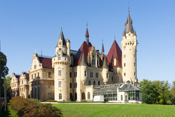 Fototapeta premium View of the Moszna Castle in Poland