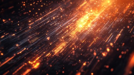 A chaotic yet beautiful depiction of data flow in a sci-fi setting, with bright neon rays and explosive bursts of color, on a black background