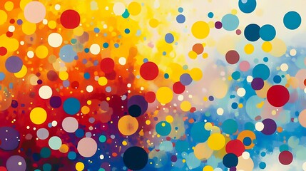 Abstract vibrant design featuring colorful dots arranged on a bright lively background