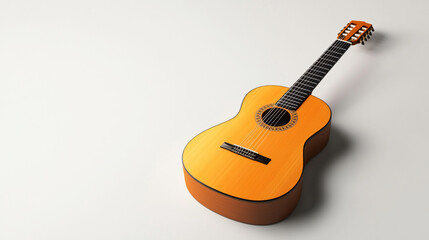 Acoustic Guitar on White Background  Music Instrument  Stringed Instrument
